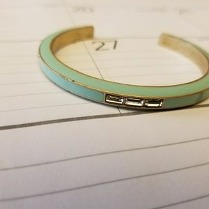Open bangle teal with gold jcrew